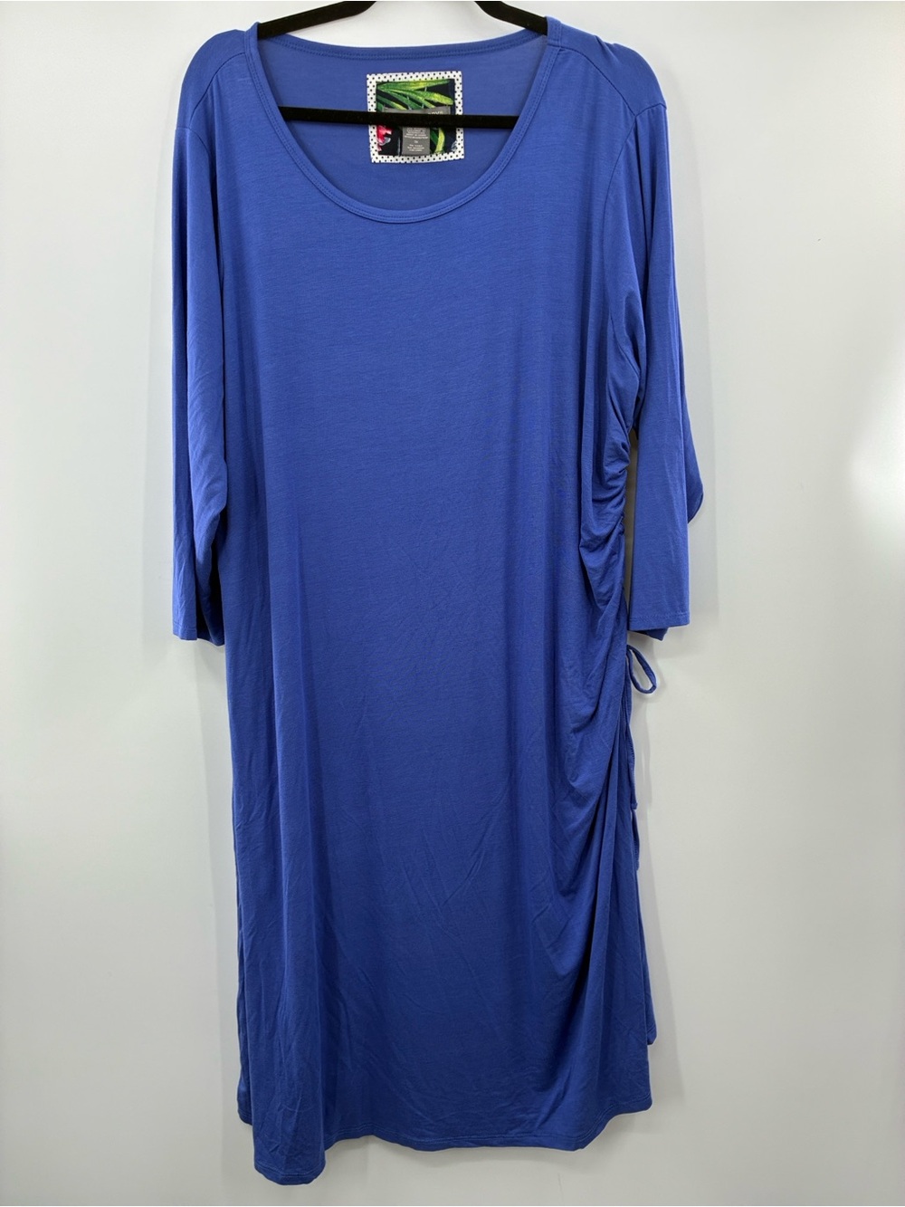 Kate & Mallory Relaxed Ruched Side Dress - Blue/Purple size 1X